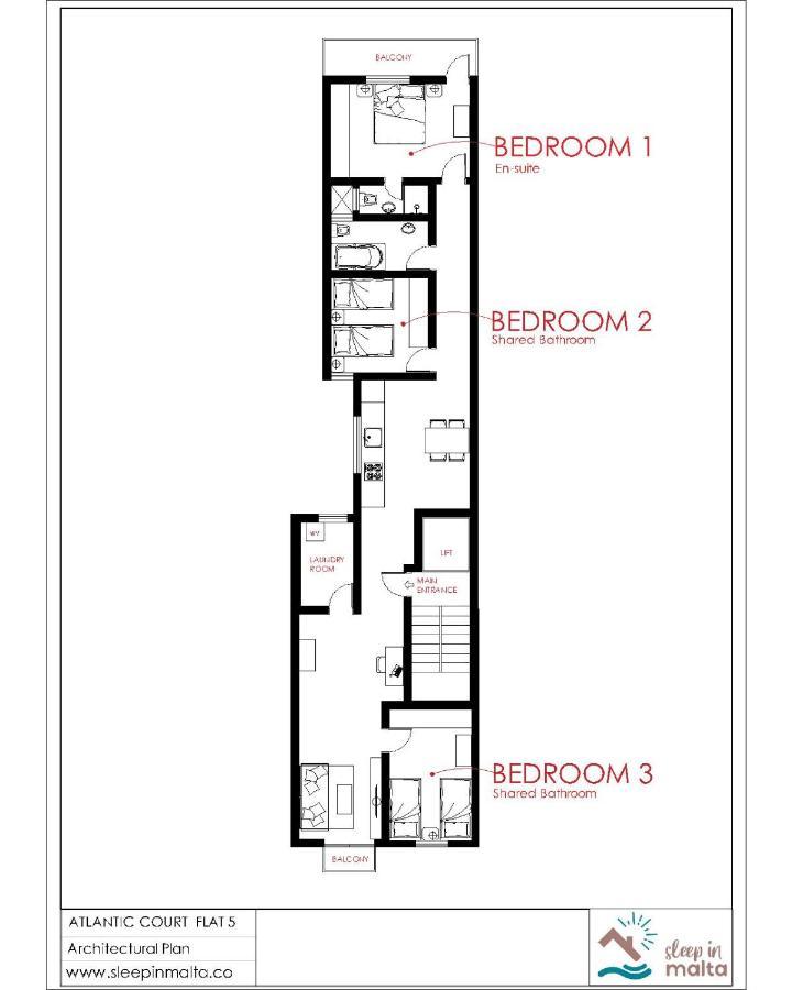 F5 Room 1, Private Double Room With Private Bathroom And Balcony In Shared Flat Msida Exterior foto
